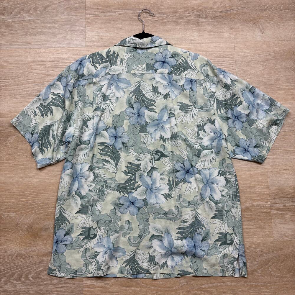 Tommy Bahama Silk Short Sleeve Pattern Button Up Shirt Men’s M Color Blue/Green - Picture 4 of 4